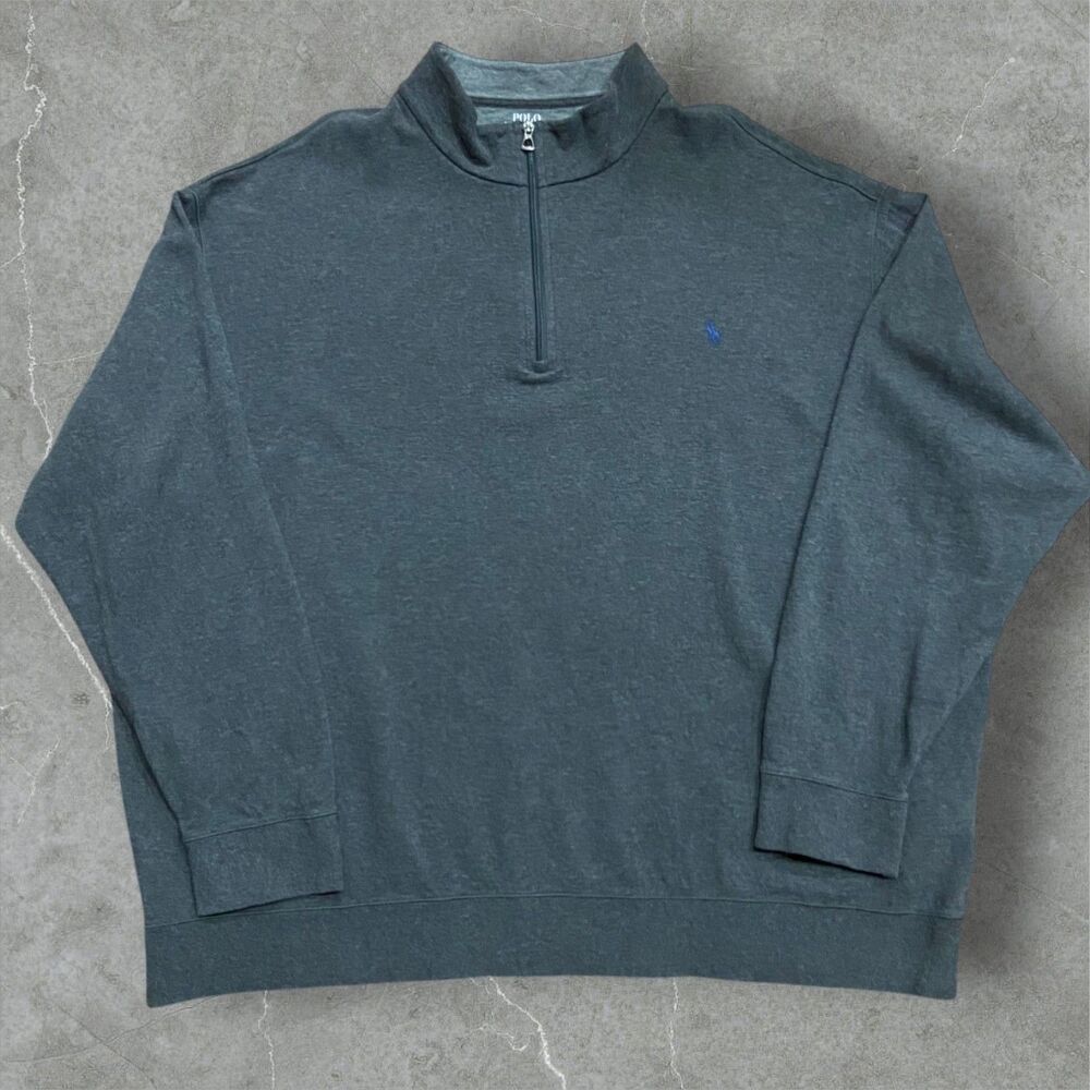 Polo Ralph Lauren 1/4 Zip Casual Dark Gray Lightweight Sweatshirt Mens Size 3XB